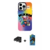 MARSİLYAN™- iPhone 14 Pro Max Kılıf Siluet Çizgi Koleksiyonu - Siyah 18D Cam Ekran Koruyucu + Raze Metal Kamera Lens - GS
