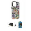 MARSİLYAN™- iPhone 14 Pro Max Kılıf Siluet Çizgi Koleksiyonu - Siyah 18D Cam Ekran Koruyucu + Raze Metal Kamera Lens - GD