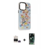 MARSİLYAN™- iPhone 14 Pro Max Kılıf Siluet Çizgi Koleksiyonu - Siyah 360 Mat Full Body Arka Koruyucu + Bilvis Titan Kamera Lens - GS