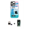 MARSİLYAN™- iPhone 14 Pro Max Kılıf Siluet Çizgi Koleksiyonu - Siyah 360 Mat Full Body Arka Koruyucu + Bilvis Titan Kamera Lens - DNMR