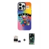 MARSİLYAN™- iPhone 14 Pro Max Kılıf Siluet Çizgi Koleksiyonu - Siyah 360 Mat Full Body Arka Koruyucu + Bilvis Titan Kamera Lens - DNMR