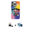 MARSİLYAN™- iPhone 14 Pro Max Kılıf Siluet Çizgi Koleksiyonu - Siyah 3D Antistatik Cam Ekran Koruyucu + Bilvis Titan Kamera Lens - GS