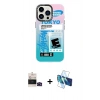 MARSİLYAN™- iPhone 14 Pro Max Kılıf Siluet Çizgi Koleksiyonu - Siyah 3D Antistatik Cam Ekran Koruyucu + Bilvis Titan Kamera Lens - SH