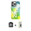 MARSİLYAN™- iPhone 14 Pro Max Kılıf Siluet Çizgi Koleksiyonu - Siyah 6D Mat Seramik Hayalet Nano Ekran Koruyucu + PVD Metal Kamera Lens - TU
