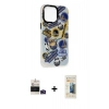 MARSİLYAN™- iPhone 14 Pro Max Kılıf Siluet Çizgi Koleksiyonu - Siyah 6D Mat Seramik Hayalet Nano Ekran Koruyucu + Bilvis Titan Kamera Lens - DNMR