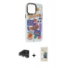 MARSİLYAN™- iPhone 14 Pro Max Kılıf Siluet Çizgi Koleksiyonu - Siyah 6D Mat Seramik Hayalet Nano Ekran Koruyucu + Raze Metal Kamera Lens - GS