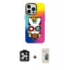 MARSİLYAN™- iPhone 14 Pro Max Kılıf Siluet Çizgi Koleksiyonu - Siyah 6D Mat Seramik Hayalet Nano Ekran Koruyucu + PVD Metal Kamera Lens - TU