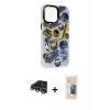 MARSİLYAN™- iPhone 14 Pro Max Kılıf Siluet Çizgi Koleksiyonu - Siyah 6D Mat Seramik Hayalet Nano Ekran Koruyucu + Raze Metal Kamera Lens - GS