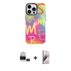 MARSİLYAN™- iPhone 14 Pro Max Kılıf Siluet Çizgi Koleksiyonu - Siyah Bilvis 3D Mat Cam Ekran Koruyucu + Bilvis Titan Kamera Lens - DNMR