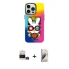 MARSİLYAN™- iPhone 14 Pro Max Kılıf Siluet Çizgi Koleksiyonu - Siyah Bilvis 3D Mat Cam Ekran Koruyucu + Bilvis Titan Kamera Lens - GD