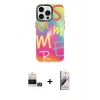 MARSİLYAN™- iPhone 14 Pro Max Kılıf Siluet Çizgi Koleksiyonu - Siyah Bilvis 3D Mat Cam Ekran Koruyucu + Bilvis Titan Kamera Lens - GD