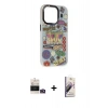 MARSİLYAN™- iPhone 14 Pro Max Kılıf Siluet Çizgi Koleksiyonu - Siyah Bilvis 3D Mat Cam Ekran Koruyucu + Bilvis Titan Kamera Lens - GD