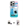 MARSİLYAN™- iPhone 14 Pro Max Kılıf Siluet Çizgi Koleksiyonu - Siyah Bilvis 3D Mat Cam Ekran Koruyucu + Bilvis Titan Kamera Lens - GD