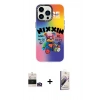 MARSİLYAN™- iPhone 14 Pro Max Kılıf Siluet Çizgi Koleksiyonu - Siyah Bilvis 3D Mat Cam Ekran Koruyucu + Bilvis Titan Kamera Lens - GD