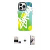 MARSİLYAN™- iPhone 14 Pro Max Kılıf Siluet Çizgi Koleksiyonu - Siyah Bilvis 3D Mat Cam Ekran Koruyucu + Bilvis Titan Kamera Lens - GS