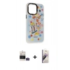 MARSİLYAN™- iPhone 14 Pro Max Kılıf Siluet Çizgi Koleksiyonu - Siyah Bilvis 3D Mat Cam Ekran Koruyucu + Bilvis Titan Kamera Lens - GS