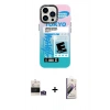 MARSİLYAN™- iPhone 14 Pro Max Kılıf Siluet Çizgi Koleksiyonu - Siyah Bilvis 3D Mat Cam Ekran Koruyucu + Bilvis Titan Kamera Lens - GS