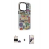 MARSİLYAN™- iPhone 14 Pro Max Kılıf Siluet Çizgi Koleksiyonu - Siyah Bilvis 3D Mat Cam Ekran Koruyucu + Bilvis Titan Kamera Lens - GS
