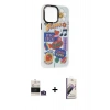 MARSİLYAN™- iPhone 14 Pro Max Kılıf Siluet Çizgi Koleksiyonu - Siyah Bilvis 3D Mat Cam Ekran Koruyucu + Bilvis Titan Kamera Lens - GS