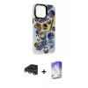 MARSİLYAN™- iPhone 14 Pro Max Kılıf Siluet Çizgi Koleksiyonu - Siyah Bilvis 5in1 3D Magic Cam Ekran Koruyucu + Raze Metal Kamera Lens - GS