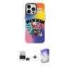 MARSİLYAN™- iPhone 14 Pro Max Kılıf Siluet Çizgi Koleksiyonu - Siyah Bilvis 5in1 3D Magic Cam Ekran Koruyucu + Bilvis Titan Kamera Lens - DNMR