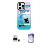 MARSİLYAN™- iPhone 14 Pro Max Kılıf Siluet Çizgi Koleksiyonu - Siyah Bilvis 5in1 3D Magic Cam Ekran Koruyucu + Bilvis Titan Kamera Lens - DNMR