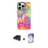 MARSİLYAN™- iPhone 14 Pro Max Kılıf Siluet Çizgi Koleksiyonu - Siyah Bilvis 5in1 3D Magic Cam Ekran Koruyucu + Raze Metal Kamera Lens - GS