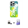 MARSİLYAN™- iPhone 14 Pro Max Kılıf Siluet Çizgi Koleksiyonu - Siyah Bilvis 5in1 5D Magic Hayalet Cam Ekran Koruyucu + Bilvis Titan Kamera Lens - GS