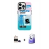 MARSİLYAN™- iPhone 14 Pro Max Kılıf Siluet Çizgi Koleksiyonu - Siyah Bilvis 5in1 5D Magic Hayalet Cam Ekran Koruyucu + Bilvis Titan Kamera Lens - SH