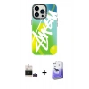 MARSİLYAN™- iPhone 14 Pro Max Kılıf Siluet Çizgi Koleksiyonu - Siyah Bilvis 5in1 5D Magic Hayalet Cam Ekran Koruyucu + Bilvis Titan Kamera Lens - GD