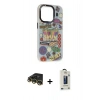 MARSİLYAN™- iPhone 14 Pro Max Kılıf Siluet Çizgi Koleksiyonu - Siyah Bilvis Hayalet Cam Ekran Koruyucu + Raze Metal Kamera Lens - GD