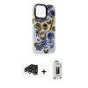 MARSİLYAN™- iPhone 14 Pro Max Kılıf Siluet Çizgi Koleksiyonu - Siyah Bilvis Hayalet Cam Ekran Koruyucu + Raze Metal Kamera Lens - GD