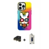 MARSİLYAN™- iPhone 14 Pro Max Kılıf Siluet Çizgi Koleksiyonu - Siyah Bilvis Hayalet Cam Ekran Koruyucu + Raze Metal Kamera Lens - GD