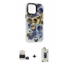MARSİLYAN™- iPhone 14 Pro Max Kılıf Siluet Çizgi Koleksiyonu - Siyah Bilvis Hayalet Cam Ekran Koruyucu + Bilvis Titan Kamera Lens - SH