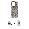 MARSİLYAN™- iPhone 14 Pro Max Kılıf Siluet Çizgi Koleksiyonu - Siyah Bilvis Hayalet Cam Ekran Koruyucu + Bilvis Titan Kamera Lens - SH