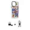 MARSİLYAN™- iPhone 14 Pro Max Kılıf Siluet Çizgi Koleksiyonu - Siyah Bilvis Hayalet Cam Ekran Koruyucu + Bilvis Titan Kamera Lens - SH