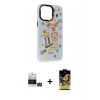 MARSİLYAN™- iPhone 14 Pro Max Kılıf Siluet Çizgi Koleksiyonu - Siyah Buffer Cam Ekran Koruyucu + Gümüş Bilvis Titan Kamera Lens