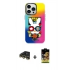 MARSİLYAN™- iPhone 14 Pro Max Kılıf Siluet Çizgi Koleksiyonu - Siyah Buffer Cam Ekran Koruyucu + Raze Metal Kamera Lens - GD