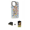 MARSİLYAN™- iPhone 14 Pro Max Kılıf Siluet Çizgi Koleksiyonu - Siyah Buffer Cam Ekran Koruyucu + Raze Metal Kamera Lens - GD