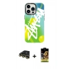 MARSİLYAN™- iPhone 14 Pro Max Kılıf Siluet Çizgi Koleksiyonu - Siyah Buffer Cam Ekran Koruyucu + Raze Metal Kamera Lens - GD