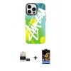 MARSİLYAN™- iPhone 14 Pro Max Kılıf Siluet Çizgi Koleksiyonu - Siyah Buffer Hayalet Cam Ekran Koruyucu + Bilvis Titan Kamera Lens - SH