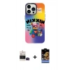 MARSİLYAN™- iPhone 14 Pro Max Kılıf Siluet Çizgi Koleksiyonu - Siyah Buffer Hayalet Cam Ekran Koruyucu + Bilvis Titan Kamera Lens - SH