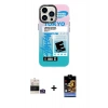 MARSİLYAN™- iPhone 14 Pro Max Kılıf Siluet Çizgi Koleksiyonu - Siyah Buffer Hayalet Cam Ekran Koruyucu + Bilvis Titan Kamera Lens - GS