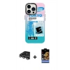 MARSİLYAN™- iPhone 14 Pro Max Kılıf Siluet Çizgi Koleksiyonu - Siyah Buffer Hayalet Cam Ekran Koruyucu + Raze Metal Kamera Lens - GS