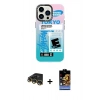 MARSİLYAN™- iPhone 14 Pro Max Kılıf Siluet Çizgi Koleksiyonu - Siyah Buffer Hayalet Cam Ekran Koruyucu + Raze Metal Kamera Lens - GD