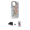 MARSİLYAN™- iPhone 14 Pro Max Kılıf Siluet Çizgi Koleksiyonu - Siyah Joko 5D Cam + Raze Metal Kamera Lens - GS
