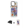 MARSİLYAN™- iPhone 14 Pro Max Kılıf Siluet Çizgi Koleksiyonu - Siyah Joko 5D Cam + Raze Metal Kamera Lens - GS