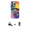 MARSİLYAN™- iPhone 14 Pro Max Kılıf Siluet Çizgi Koleksiyonu - Siyah Joko Magic 5D Hayalet Cam + Derin Mor Bilvis Titan Kamera Lens