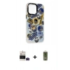 MARSİLYAN™- iPhone 14 Pro Max Kılıf Siluet Çizgi Koleksiyonu - Siyah Joko Magic 5D Hayalet Cam + Derin Mor Bilvis Titan Kamera Lens