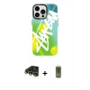 MARSİLYAN™- iPhone 14 Pro Max Kılıf Siluet Çizgi Koleksiyonu - Siyah Joko Magic 5D Hayalet Cam + Gold Raze Metal Kamera Lens